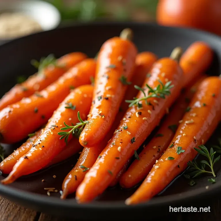 Maplekissed Brown Sugar Glazed Roasted Carrots presentation