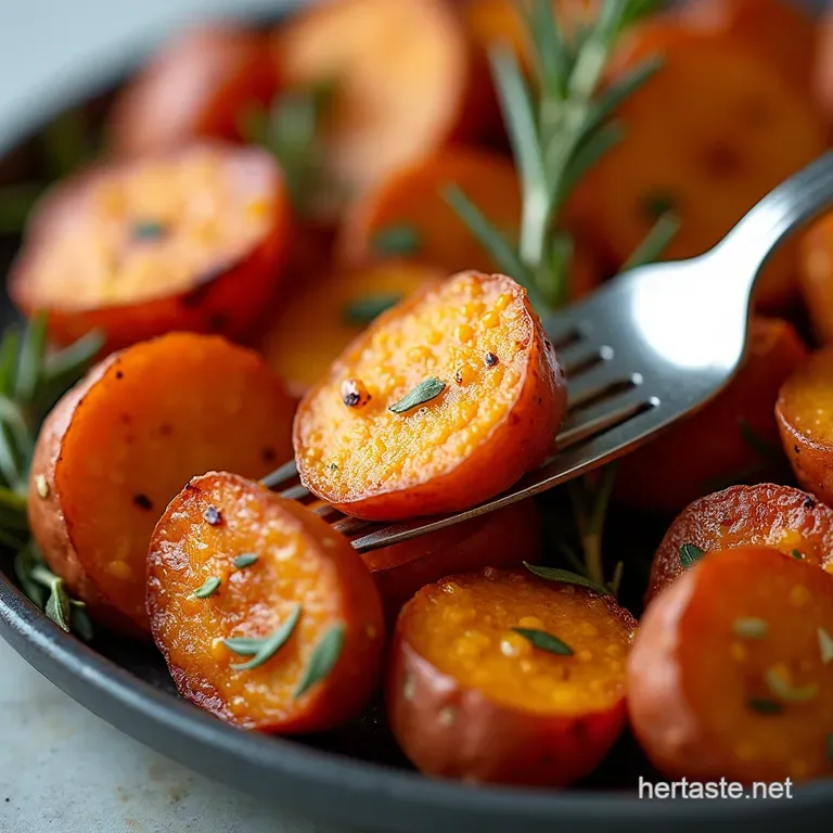 Properly Caramelised Maple Rosemary Roasted Sweet Potatoes