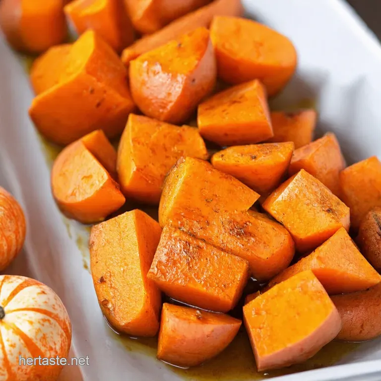 Mapleglazed Yams Sweet Potatoes with Pecan Crumble presentation