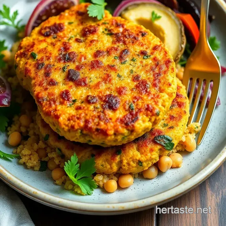 Mediterranean Chickpea and Quinoa Patties presentation