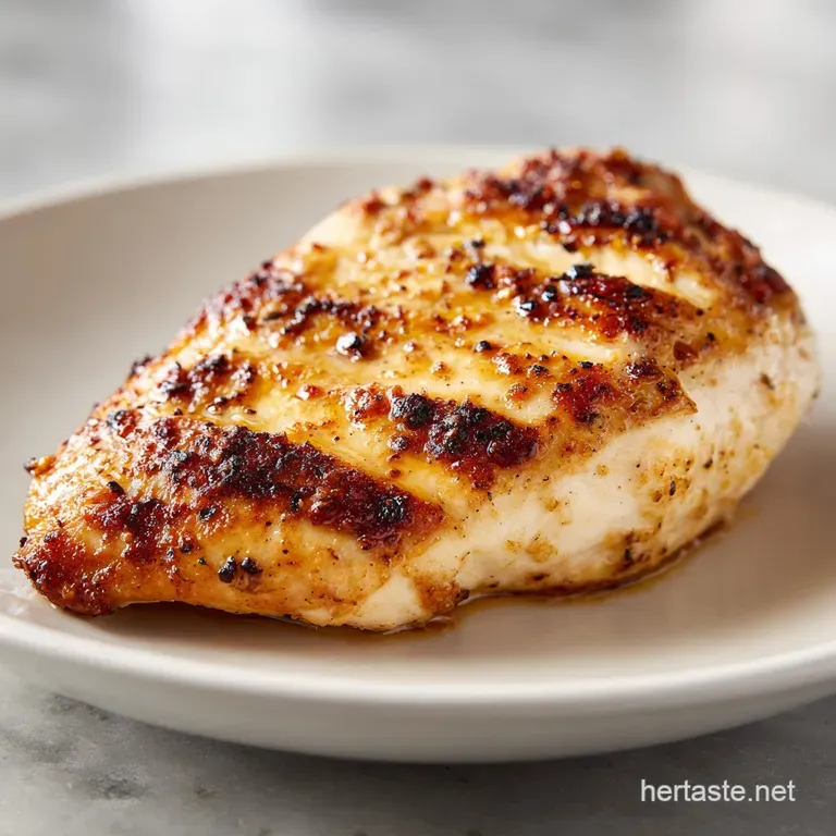 Perfectly seared chicken breast with golden-brown crust, artfully arranged with bright green asparagus and a swirl of crea...