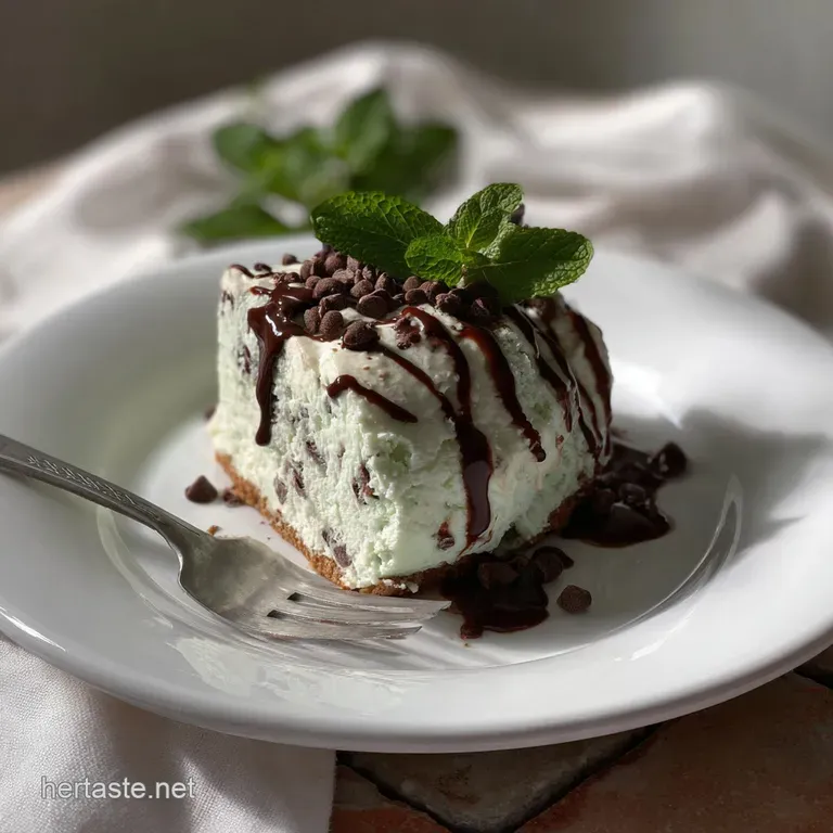 The Perfect Mint Chocolate Chip Icecream Cake presentation