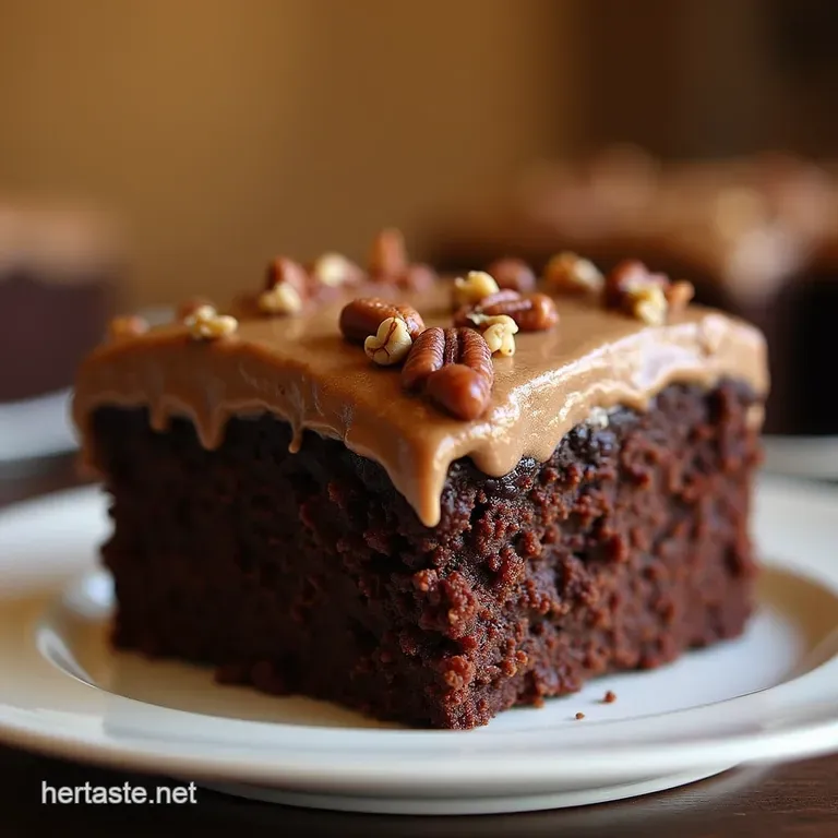 The Proper Bake Deeply Moist German Chocolate Cake with Classic Gooey Pecan Frosting presentation