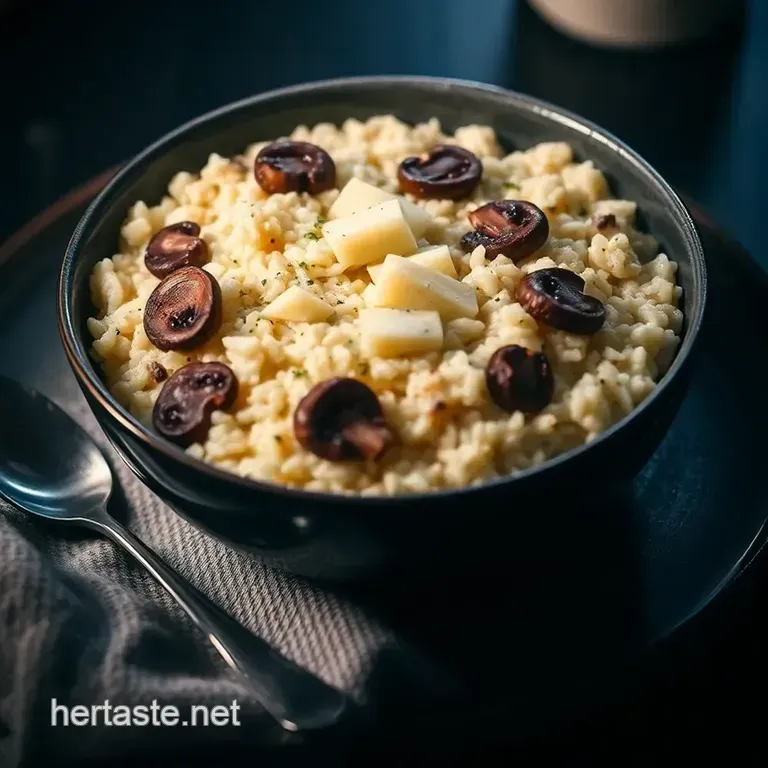 Mushroom and Parmesan Arborio Risotto presentation