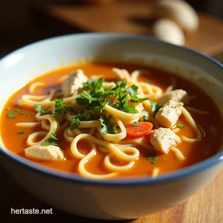 Nanas Huginabowl Chicken Noodle Soup presentation