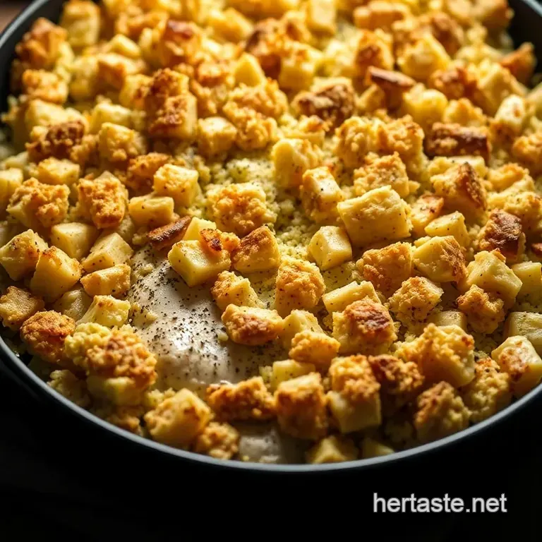 One-Pan Chicken and Stuffing Bake: Comfort Food Delight presentation