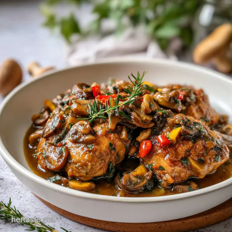One Pan Mushroom Chicken: Creamy and Golden