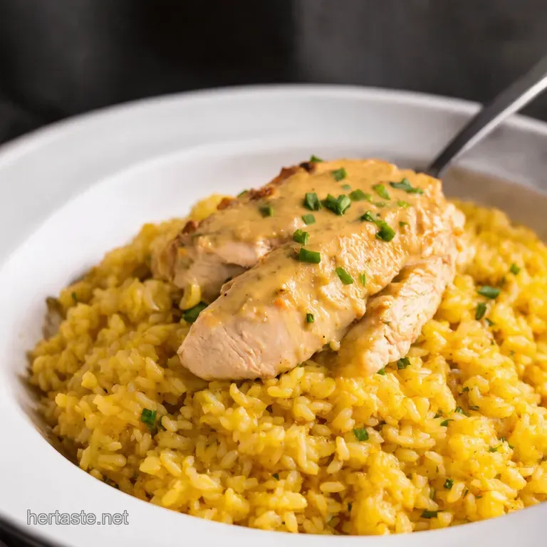 OnePan Wonder Creamy Parmesan Chicken and Rice presentation