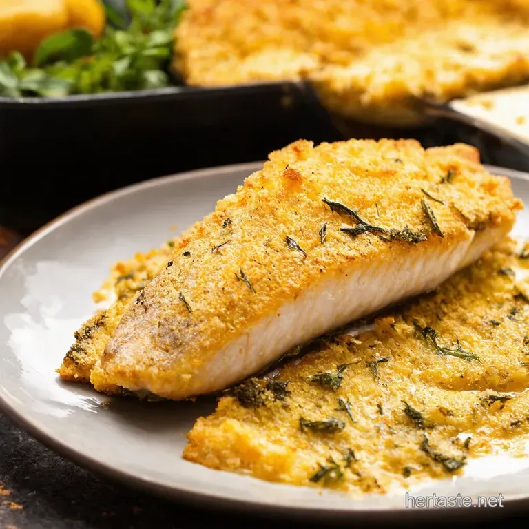 OvenBaked Catfish with LemonHerb Crust presentation