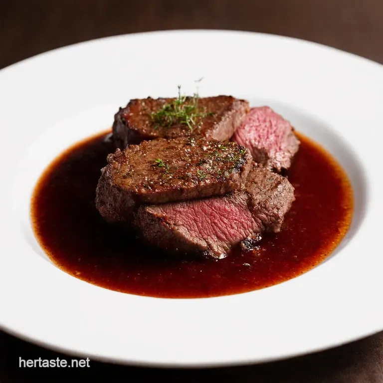 PanSeared Beef Medallions with Red Wine Reduction