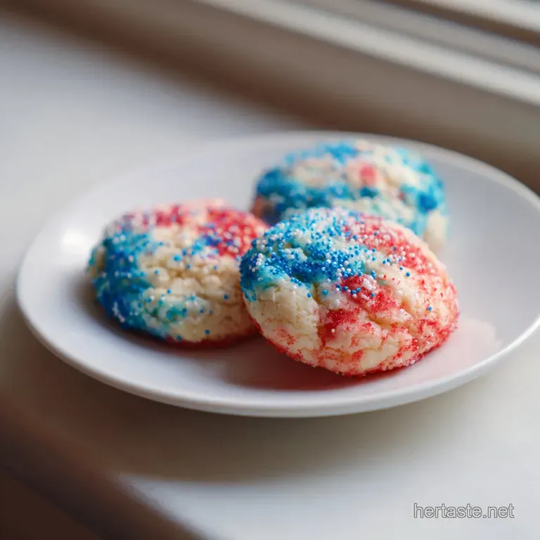 A neat stack of layered Bomb Pop cookies, showcasing bright patriotic colors on a white plate.