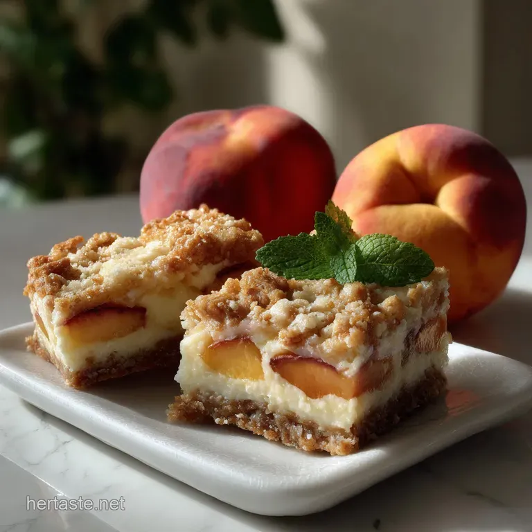 Delicious Peaches and Cream Bars | Buttery Crumble Delight