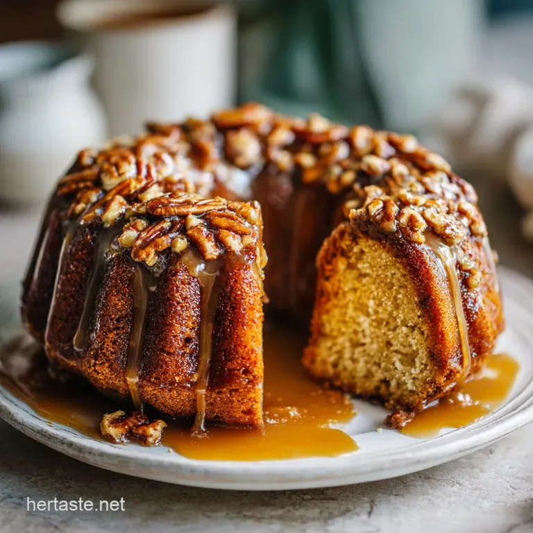 Pecan Upside Down Bundt Cake: Rustic and Caramelized