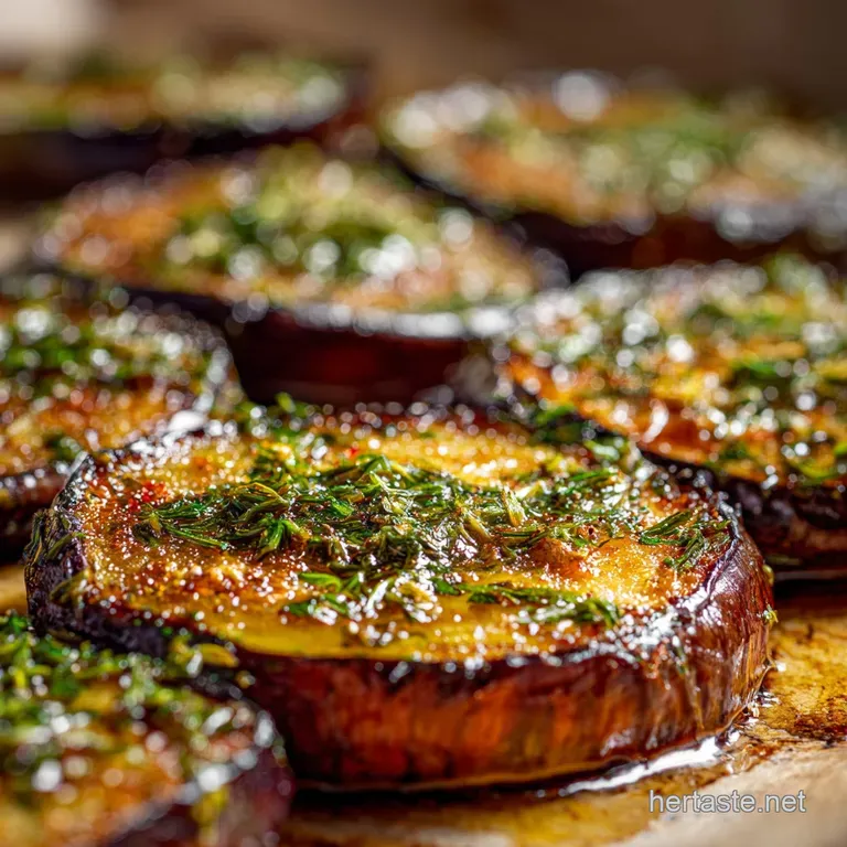 The Chefs Secret Caramelised Lemon Herb Roasted Aubergine presentation