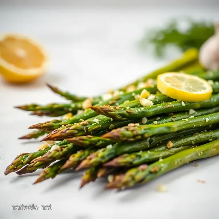 Perfectly Baked Asparagus with Lemon & Garlic presentation