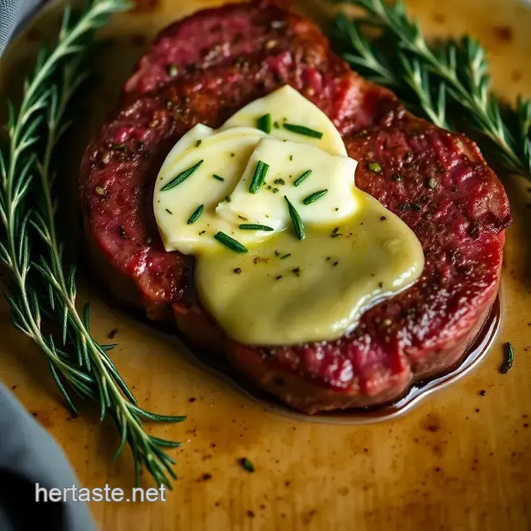 Perfectly Baked Filet Mignon with Herb Butter presentation