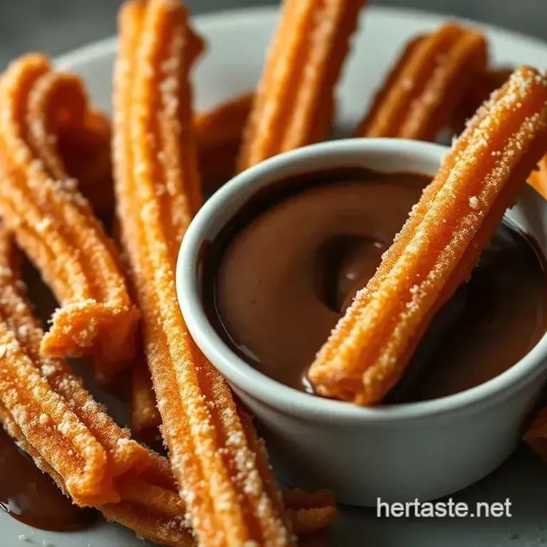 Perfectly Crispy Churros with Chocolate Dipping Sauce