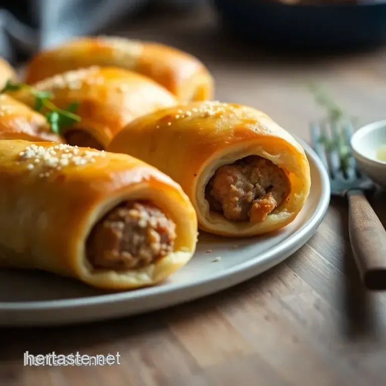 Perfectly Golden Sausage Rolls presentation