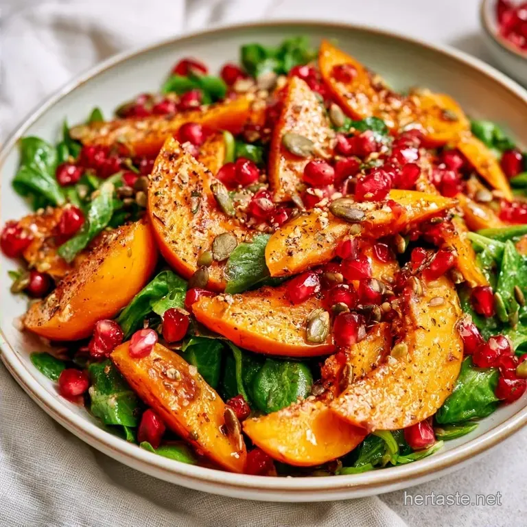 Healthy Persimmon Pomegranate Salad with Pepitas