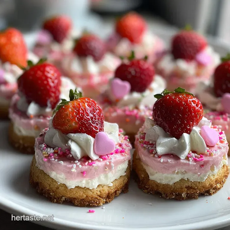 Elegant, single strawberry cheesecake cookie on a small plate, dusted with powdered sugar; looks delicate, creamy, and utt...