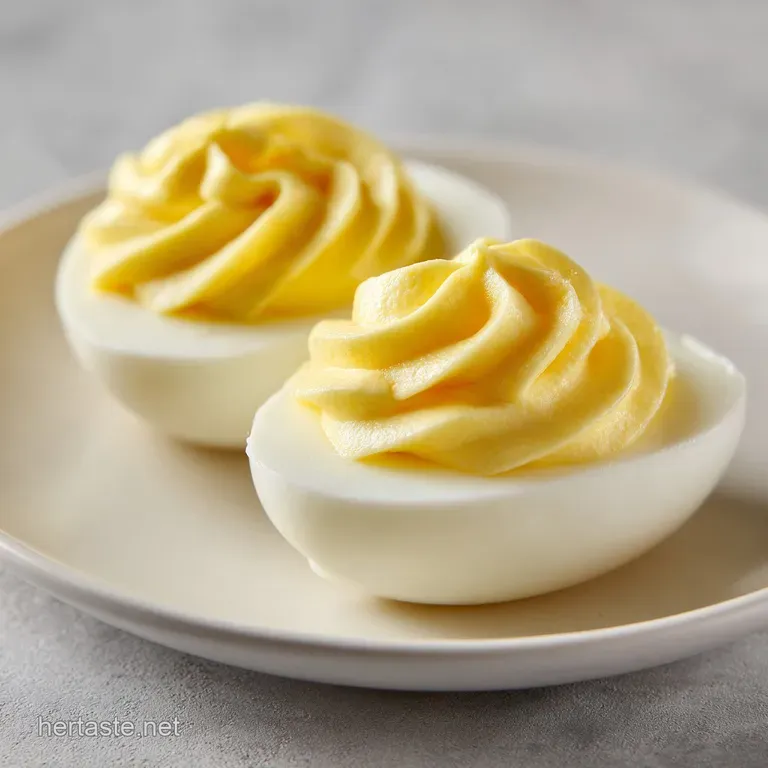 Perfectly piped creamy yellow centers in white egg halves, garnished with paprika, arranged on a white platter.