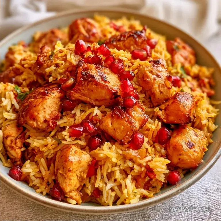 Pomegranate Biryani with Chicken