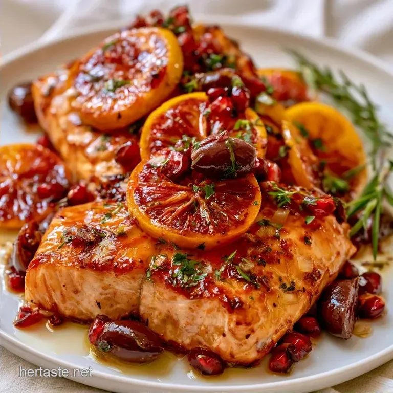 Pomegranate Glazed Salmon with Blood Oranges