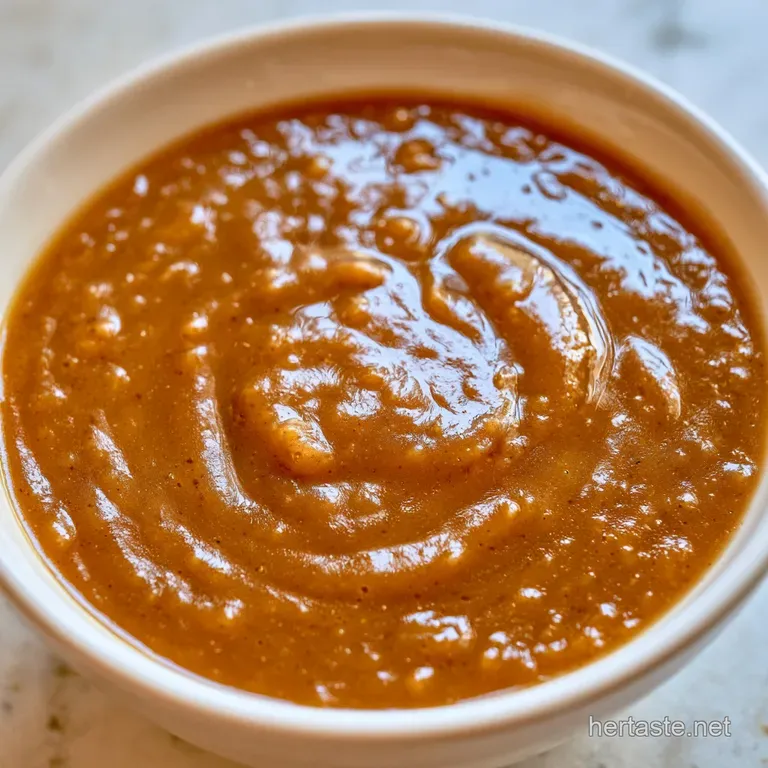 Silky brown gravy drizzled elegantly over a scoop of buttery mashed potatoes, garnished with a sprig of parsley.