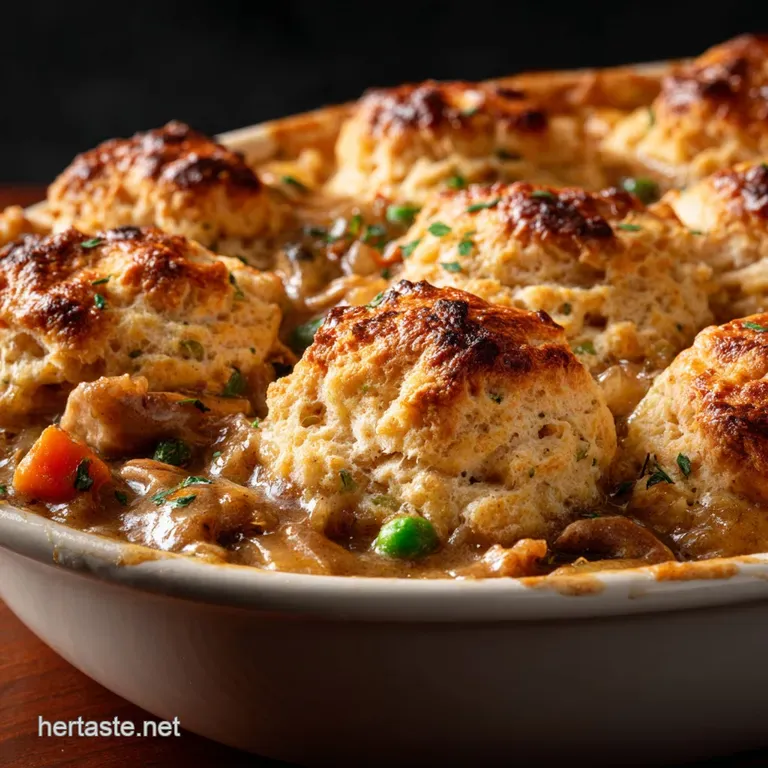 Proper Chicken Cobbler with Buttermilk Biscuits for Sunday Dinner presentation