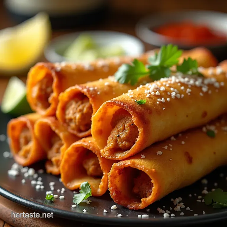 The Proper Crispy Chicken Taquitos Roll Fry or Bake to Perfection presentation