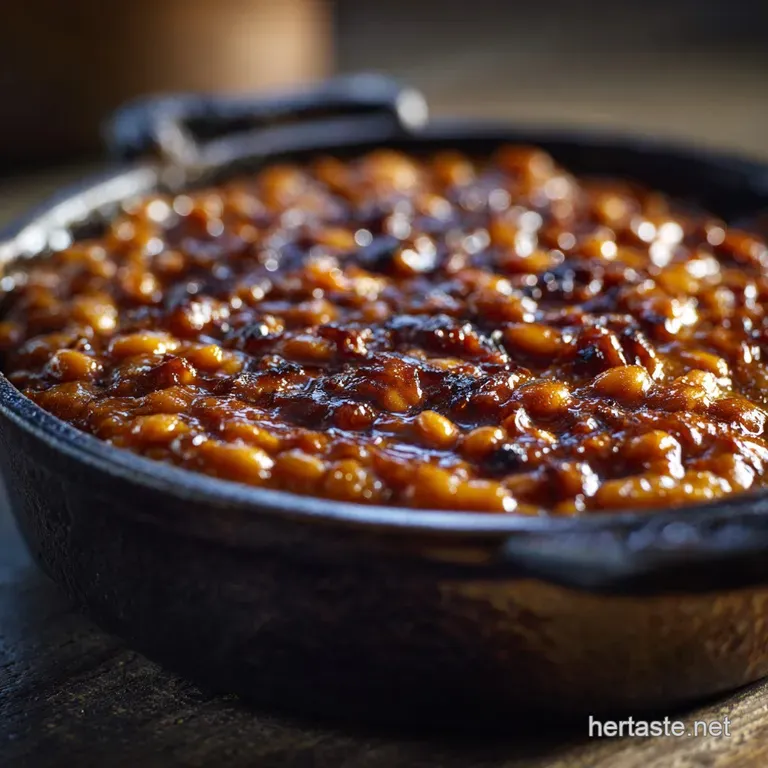 Homemade Baked Beans the Ultimate Slowcooked Recipe with Bacon presentation