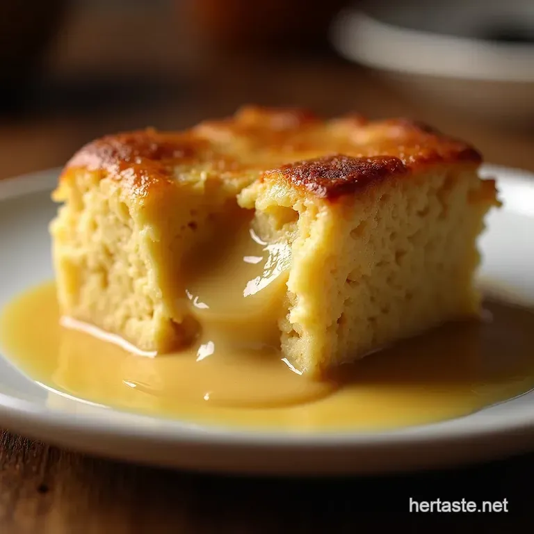 The Ultimate Proper Job Bread Pudding with Whiskey Cr&egrave;me Anglaise presentation