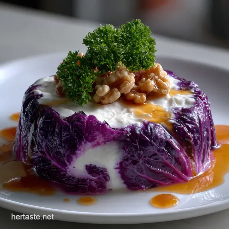 Vibrant Purple Cabbage Panna Cotta Healthy presentation