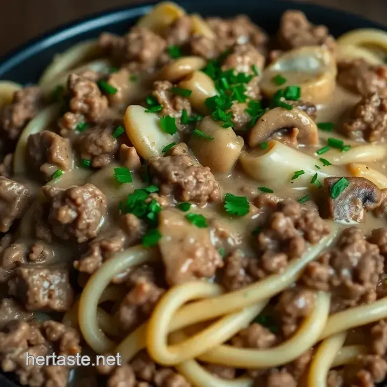 Quick and Creamy Ground Beef Stroganoff