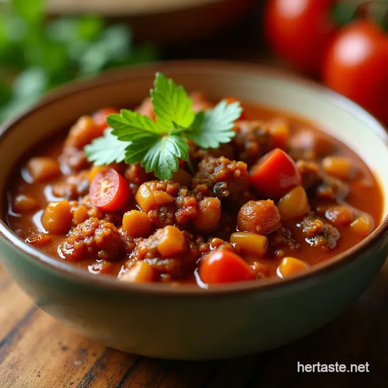 Quick Hearty Veggie Chili a Taste of Home presentation