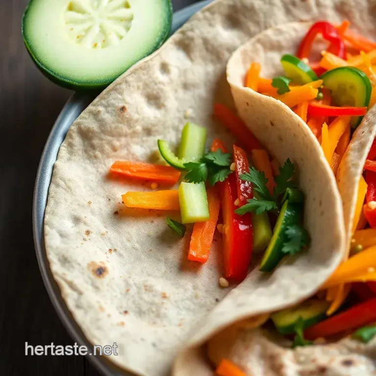 Rainbow Veggie Wraps with Creamy Hummus presentation