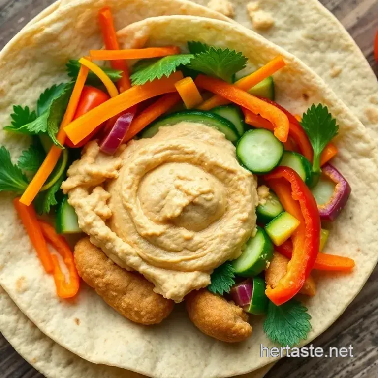 Colorful Cold Lunch Ideas for Kids: Rainbow Veggie Wraps with Hummus