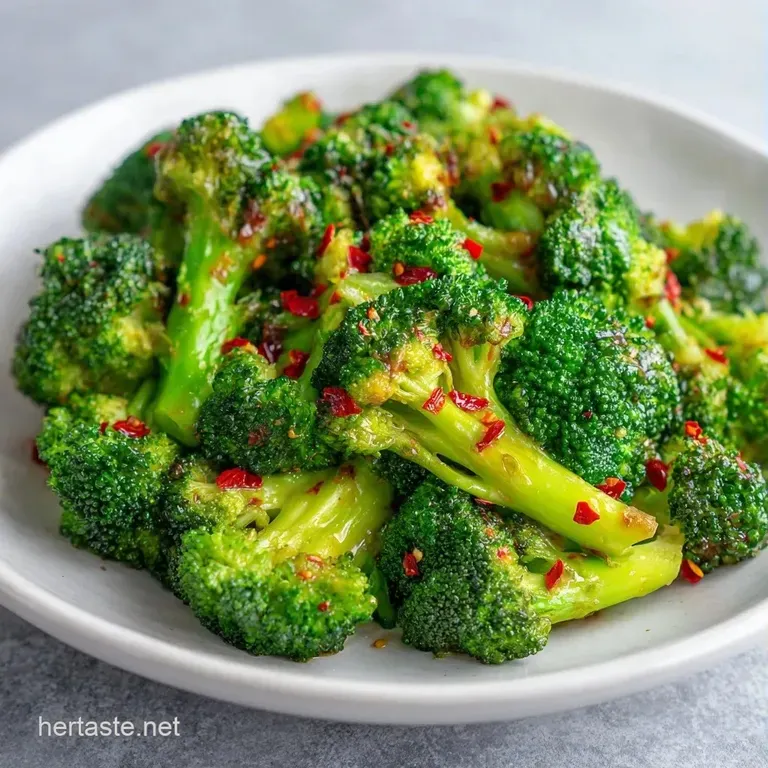 Freshly saut&eacute;ed green broccoli and crimson pepper strips artfully arranged in a minimalist white porcelain bowl.