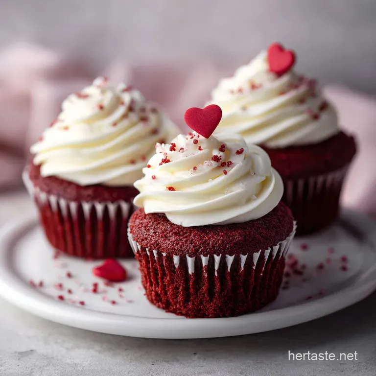 Easy Romantic Dessert with Classic Red Velvet Valentine Cupcake