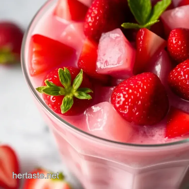 Refreshing Strawberry Dragonfruit Cooler presentation