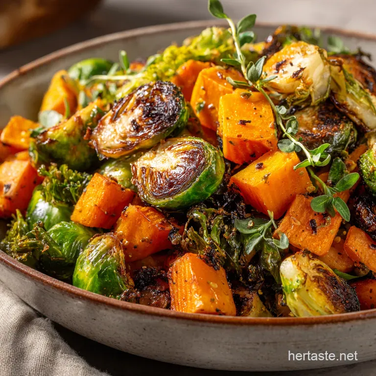 Roasted Butternut Squash & Brussels Sprouts Salad