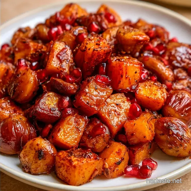Roasted Squash with Chestnuts and Pomegranate