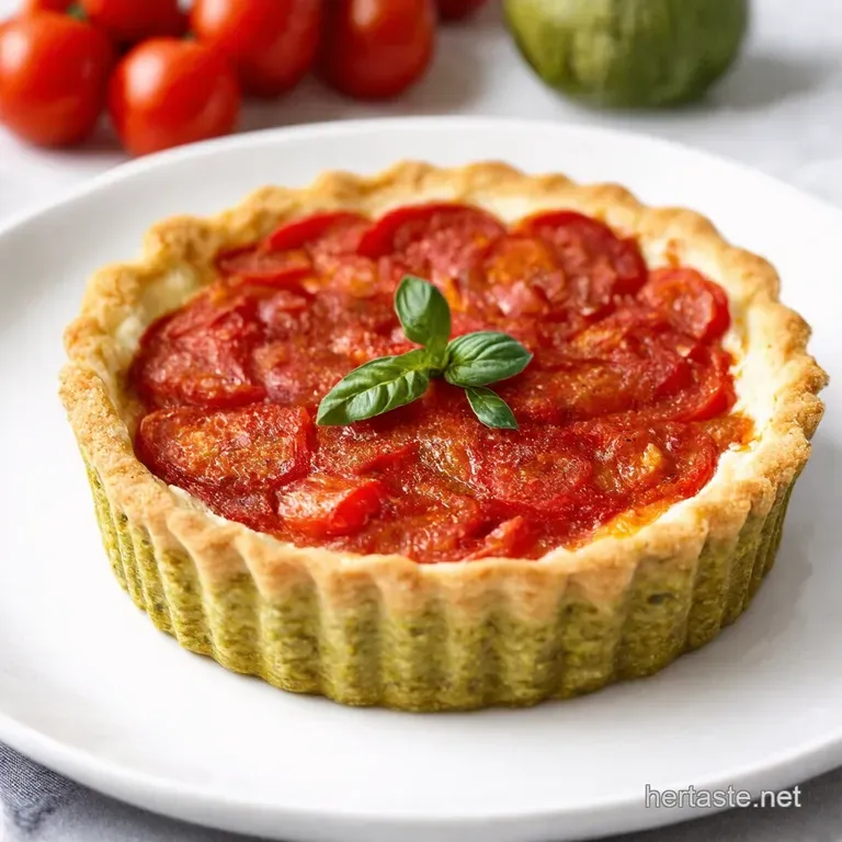 Roasted Tomato and Ricotta Tart with Basil Pesto