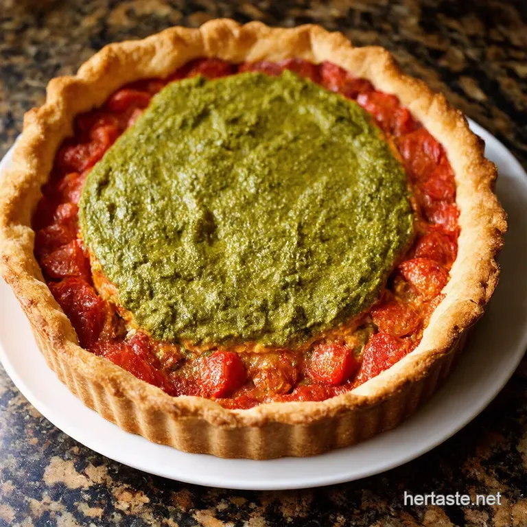 Roasted Tomato Pesto Mozzarella Pie presentation