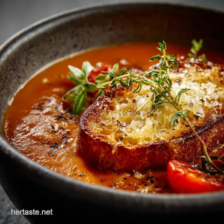 Roasted Tomato Soup with Cheddar Swirl a Deeply Flavorful Comfort presentation