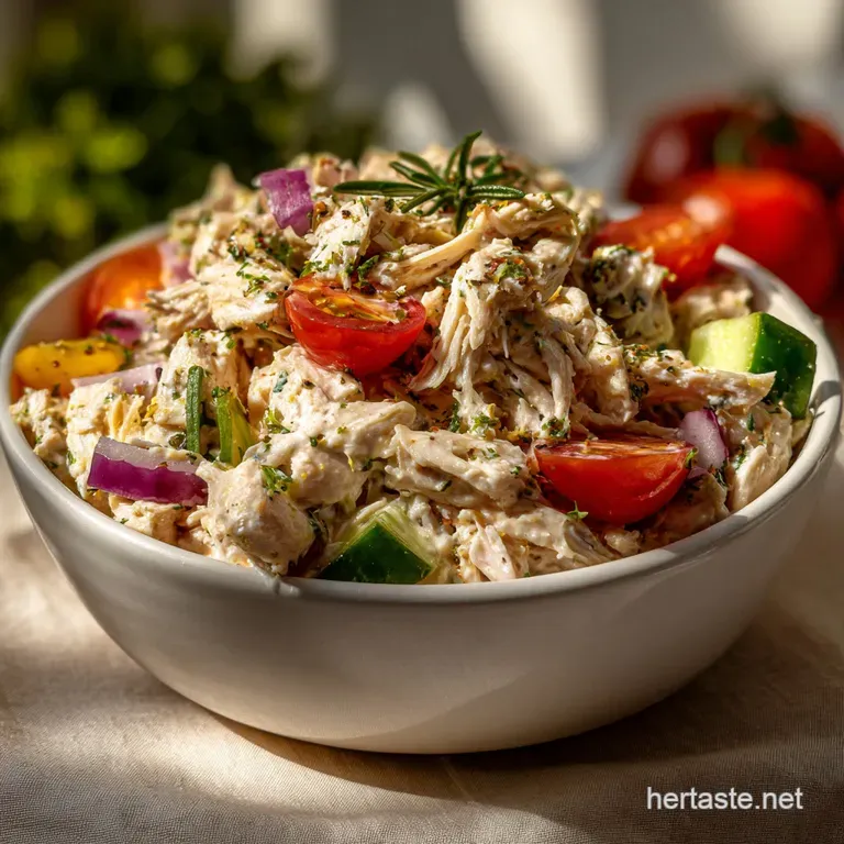 The Ultimate Creamy Rosemary Chicken Salad with Rotisserie Chicken Hea presentation