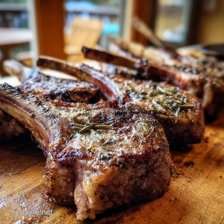 Rosemary Garlic Butchers Cut Lamb Chops Searroast Method presentation