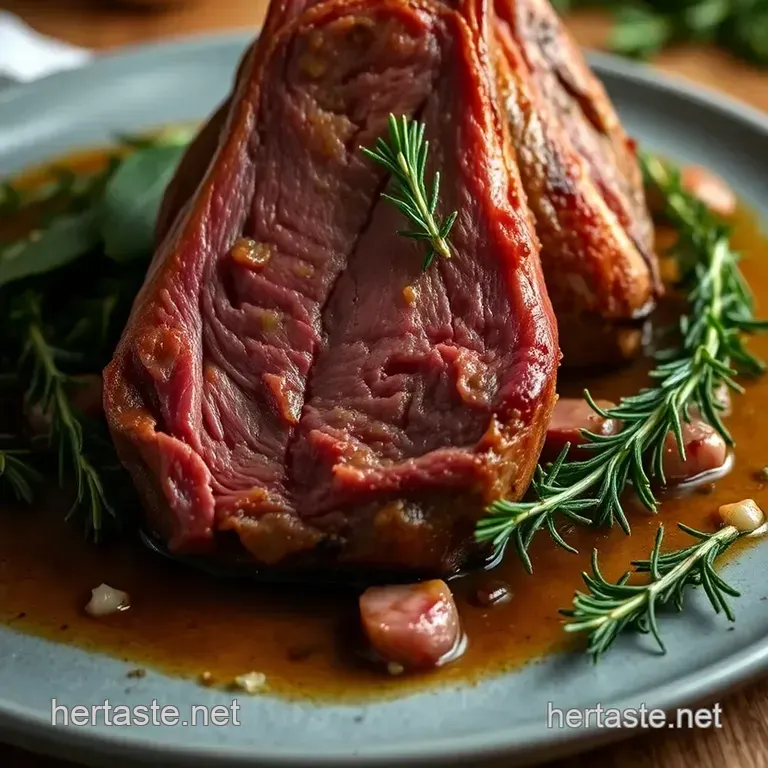 Rosemary-Garlic Roasted Rack of Lamb presentation