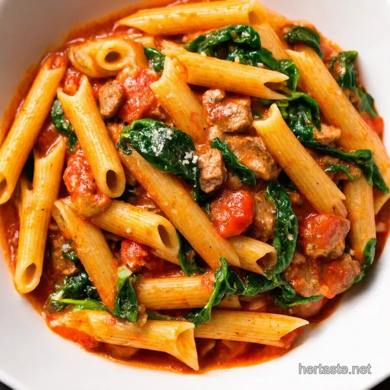 Tomato Spinach Sausage Pasta Quick Easy Comfort Food
