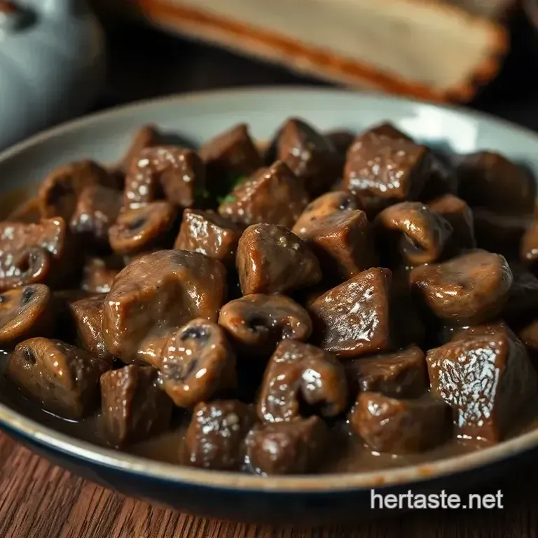 Savory Baked Cubed Steak with Mushroom Gravy
